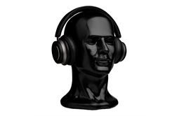 CRAZY HEADS Human Head XL Dekokopf Kopfhörerständer (schwarz)